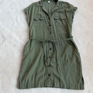 Old Navy Olive Green Shirt Dress